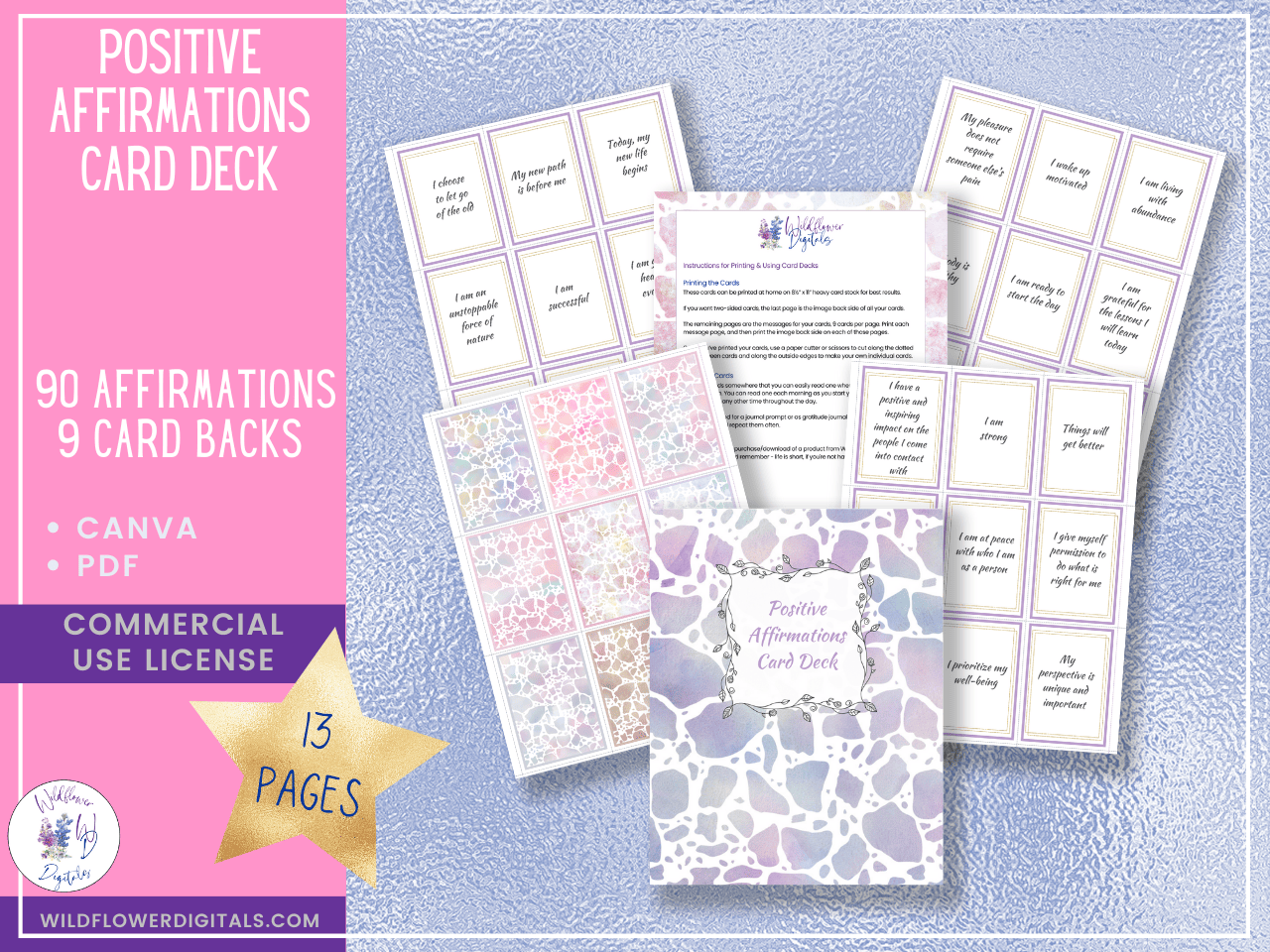 mockup of affirmations card deck