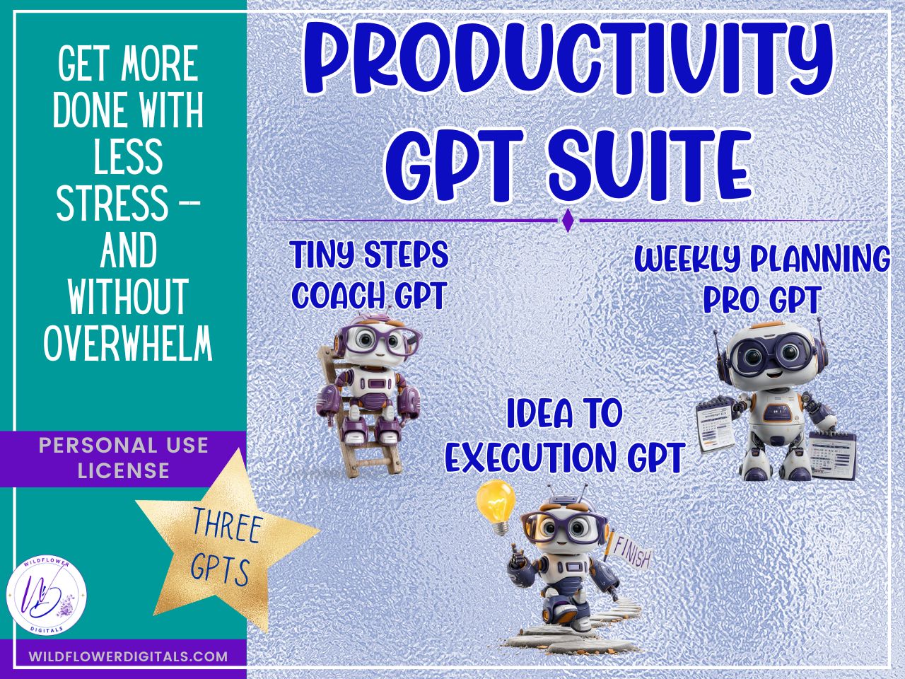 mockup of productivity gpt suite weekly planning idea to execution tiny steps coach