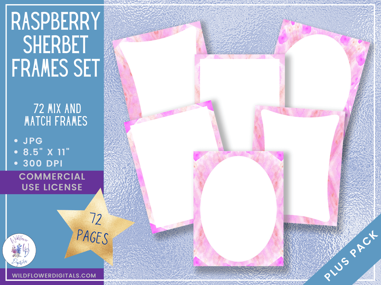 mockup of raspberry sherbet frames set mix and match stationery designs