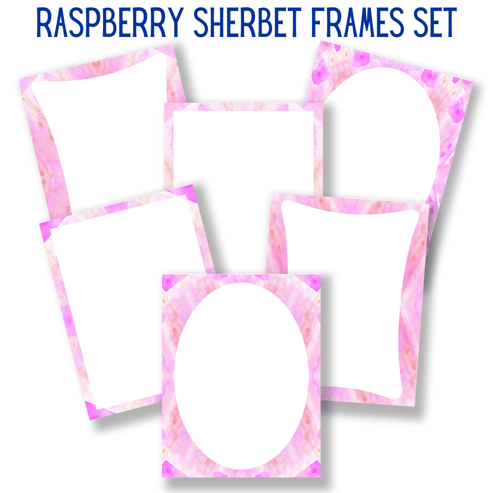 mockup of raspberry sherbet frames set mix and match stationery designs