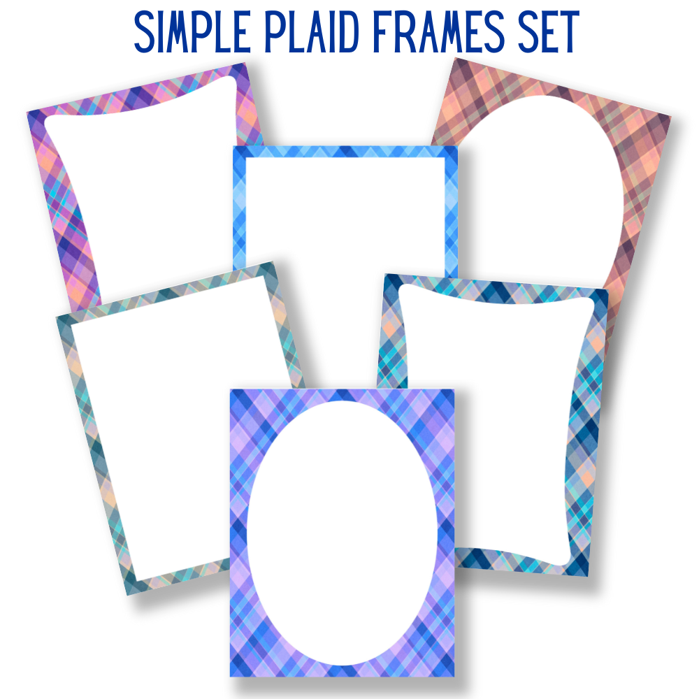 mockup of simple plaid frames mix and match digital papers