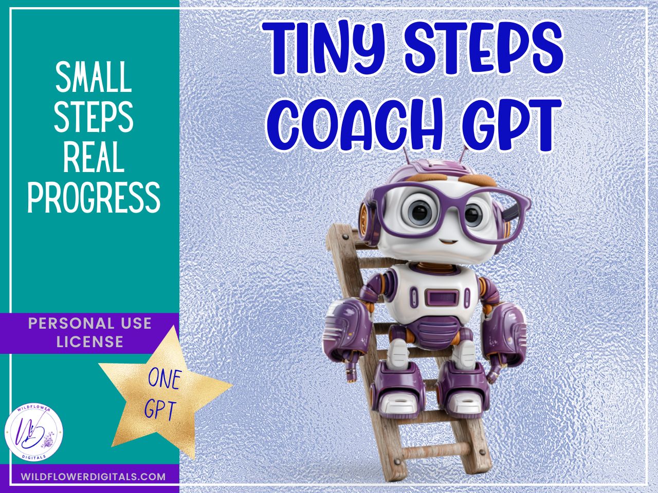 mockup of tiny steps coach gpt business coaching goals productivity