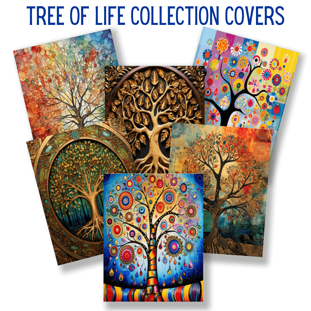 mockup of tree of life collection covers digital papers mix and match