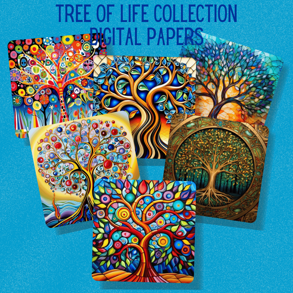 mockup of tree of life collection digital papers mix and match papers