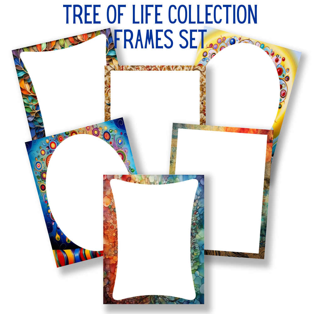 mockup of tree of life collection frames set mix and match stationery designs