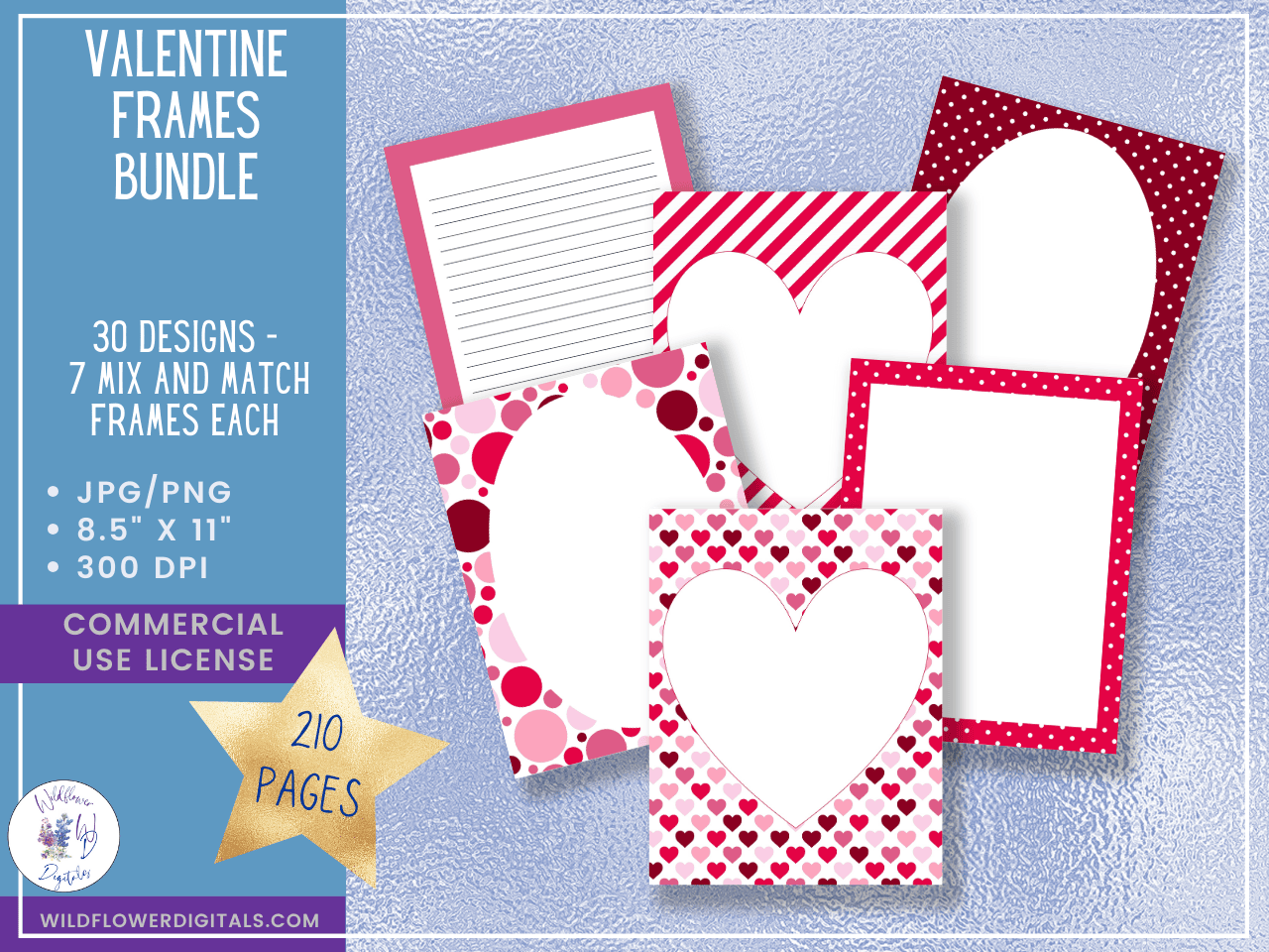 mockup of valentine frame bundle mix and match stationery designs