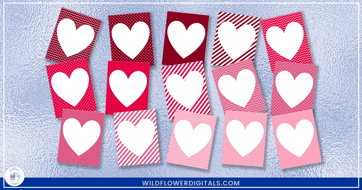 mockup of valentine frame bundle mix and match stationery designs
