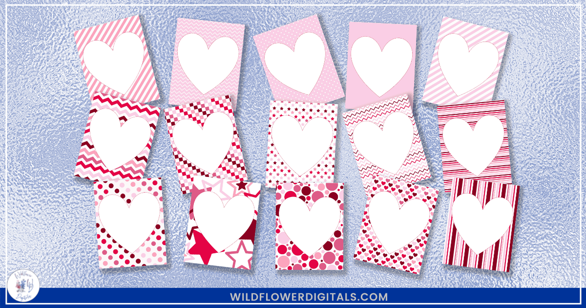 mockup of valentine frame bundle mix and match stationery designs