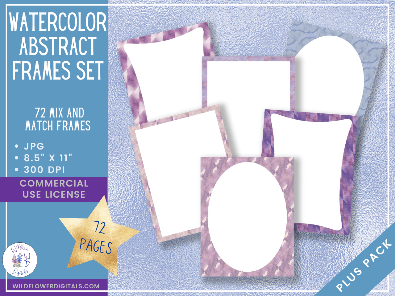 mockup of watercolor abstract frames set mix and match stationery designs