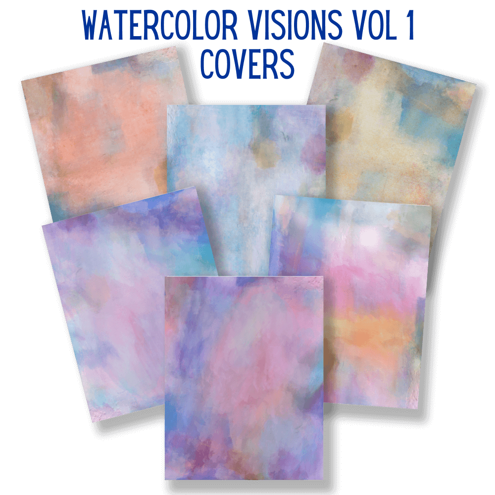 mockup of watercolor visions covers digital papers mix and match