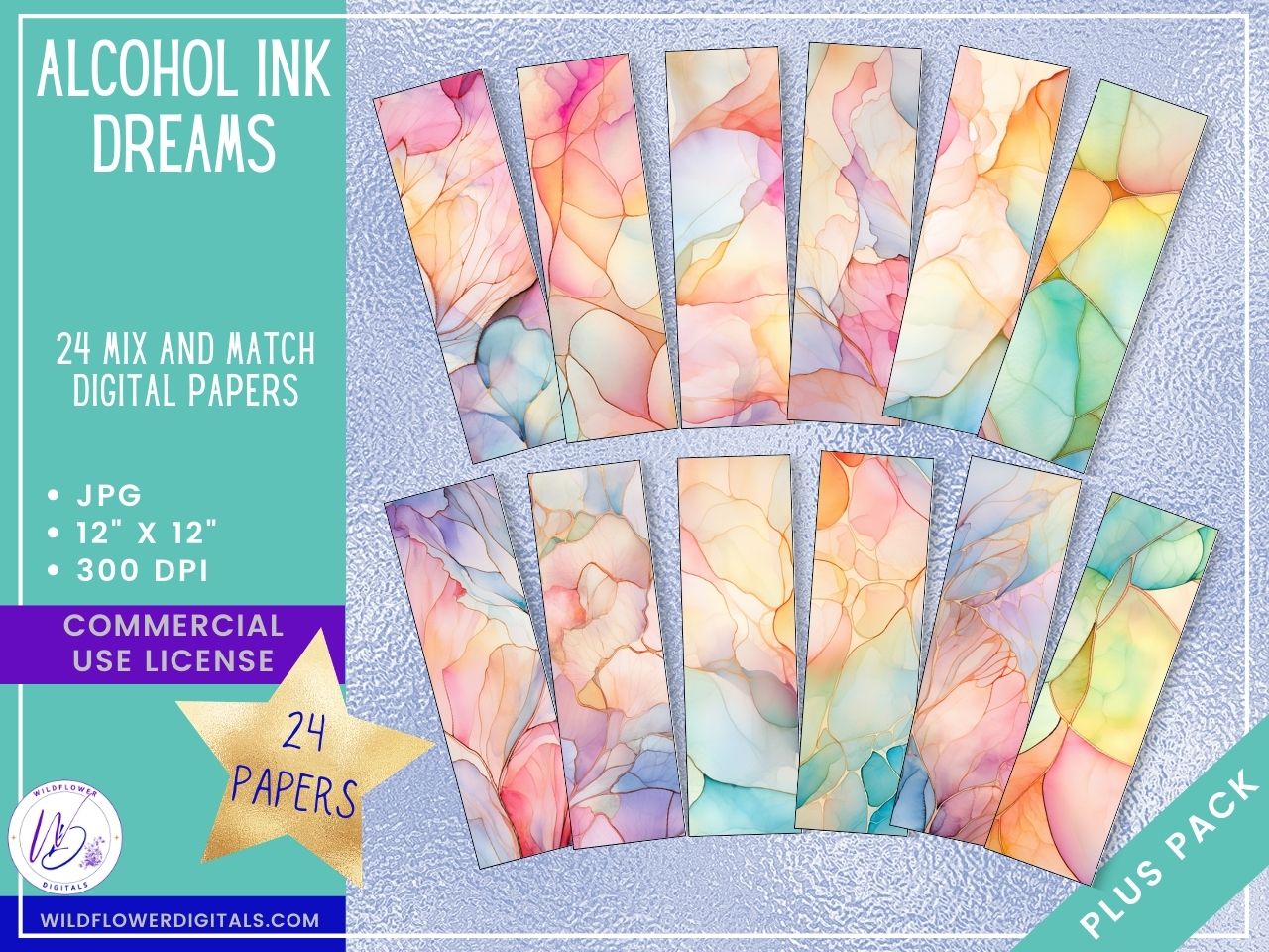 mockup of alcohol ink dreams digital papers mix and match papers