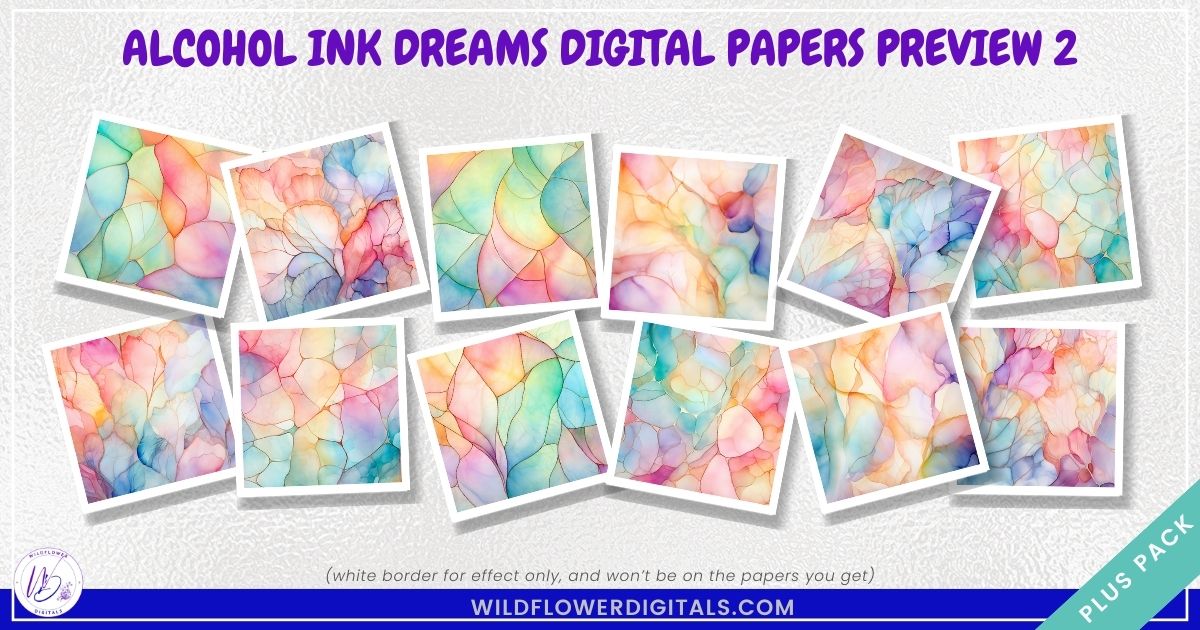 mockup of alcohol ink dreams digital papers mix and match papers