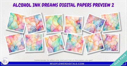 mockup of alcohol ink dreams digital papers mix and match papers
