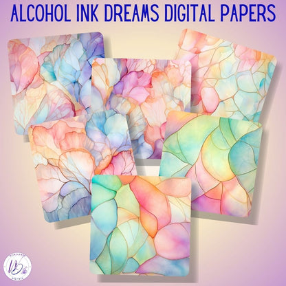 mockup of alcohol ink dreams digital papers mix and match papers