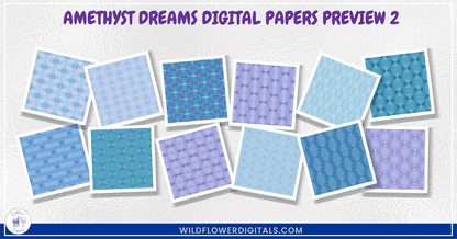 preview mockup of amethyst dreams digital papers mix and match papers