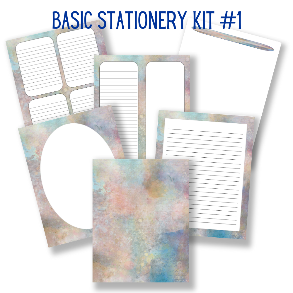 mockup of basic stationery kit 1 mix and match stationery designs