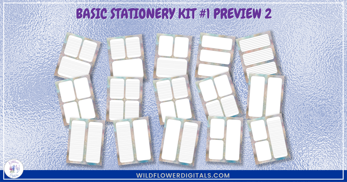 preview mockup of basic stationery kit 1 mix and match stationery designs