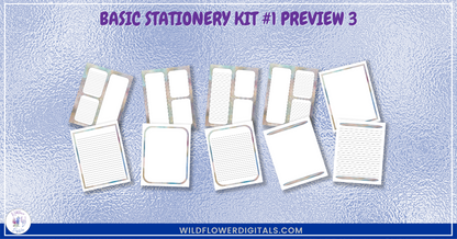 preview mockup of basic stationery kit 1 mix and match stationery designs