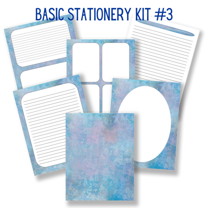 mockup of basic stationery kit 3 mix and match stationery designs