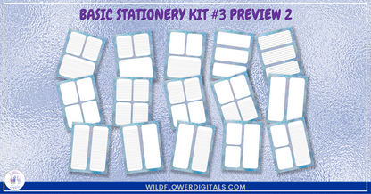 preview mockup of basic stationery kit 3 mix and match stationery designs