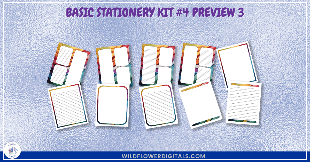 preview mockup of basic stationery kit 4 mix and match stationery designs
