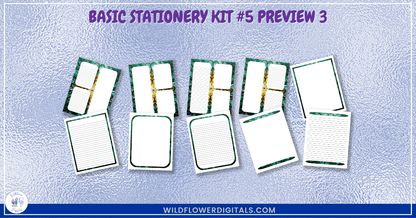 preview mockup of basic stationery kit 5 mix and match stationery designs