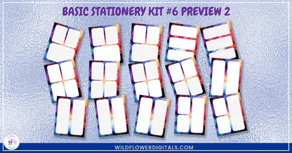 mockup of basic stationery kit 6 mix and match stationery designs