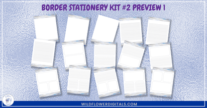 preview mockup of border stationery kit 2 mix and match stationery designs