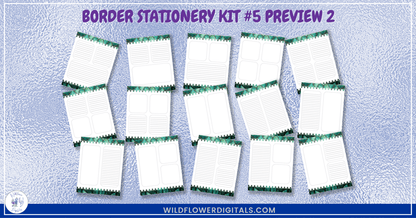 preview mockup of border stationery kit 5 mix and match stationery designs