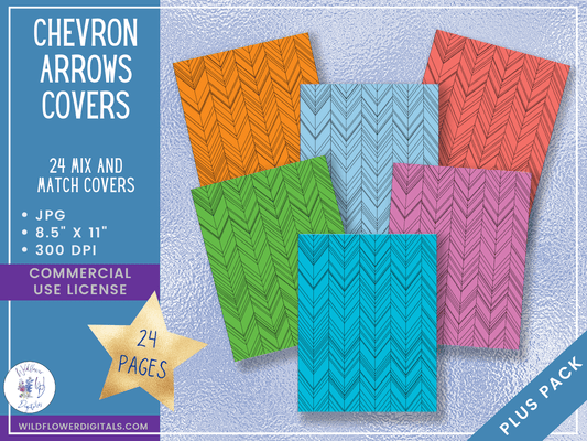 mockup of chevron arrows covers digital papers mix and match