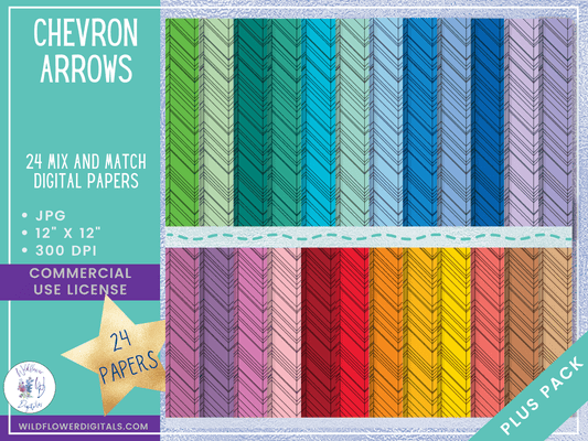 mockup of chevron arrows digital papers mix and match papers