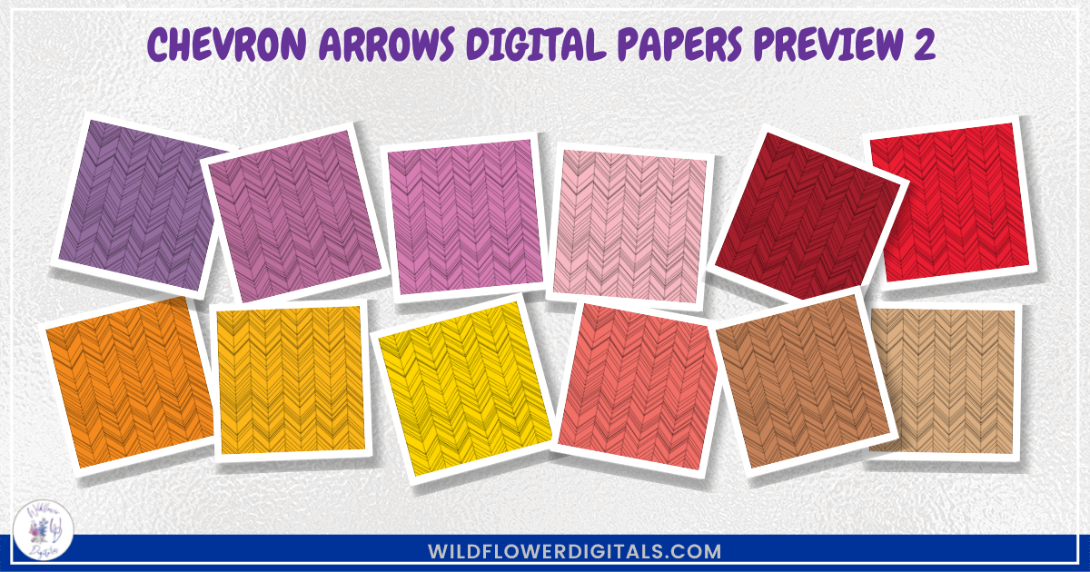 preview mockup of chevron arrows digital papers mix and match papers