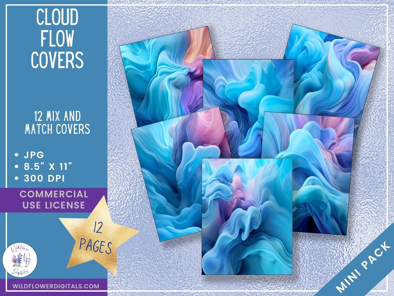 mockup of cloud flow covers digital papers mix and match