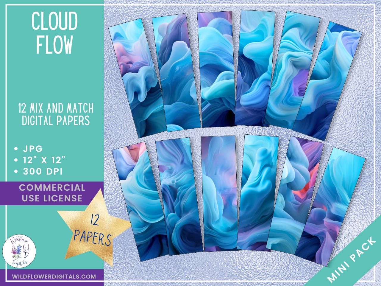 mockup of cloud flow digital papers mix and match papers
