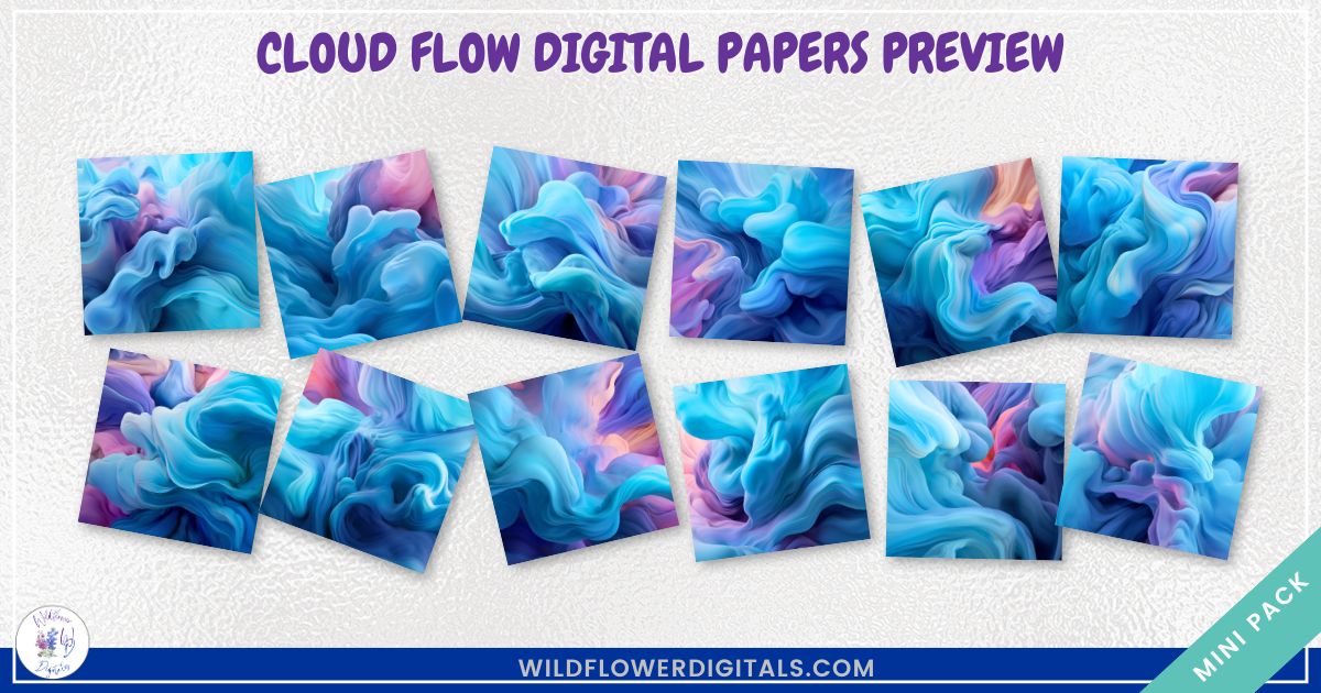 mockup of cloud flow digital papers mix and match papers