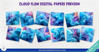 mockup of cloud flow digital papers mix and match papers
