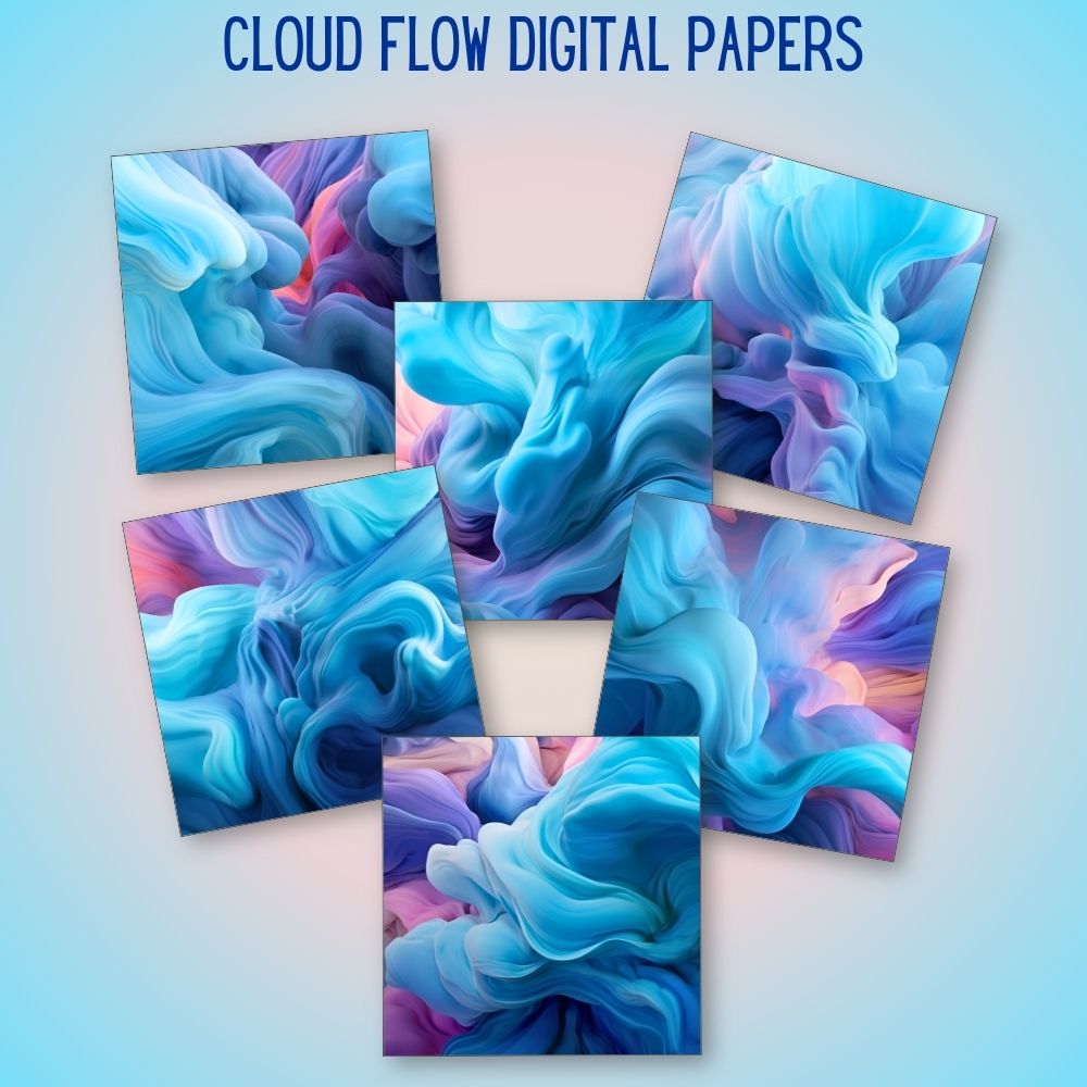 mockup of cloud flow digital papers mix and match papers