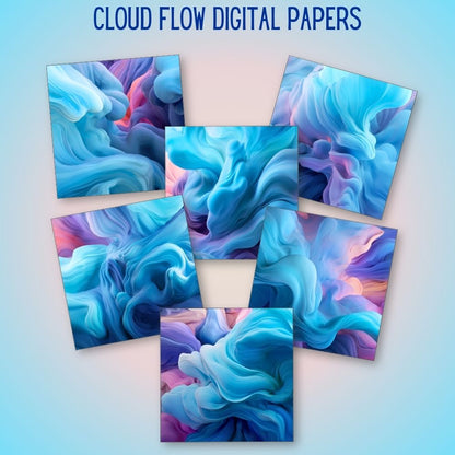 mockup of cloud flow digital papers mix and match papers