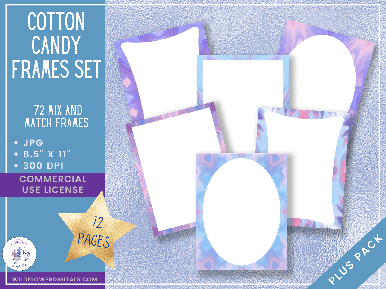 mockup of cotton candy frames set mix and match stationery designs