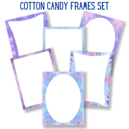 mockup of cotton candy frames set mix and match stationery designs
