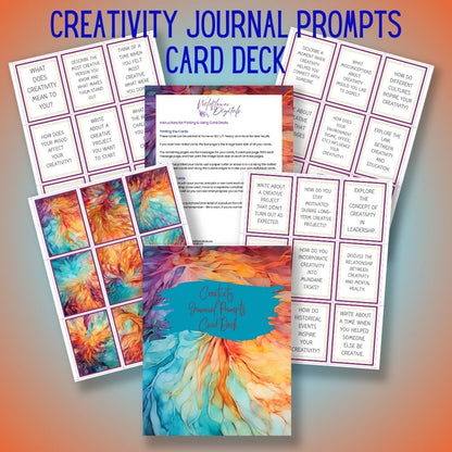 mockup of creativity journal prompts card deck