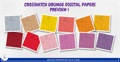 preview mockup of crosshatch grunge digital papers mix and match papers