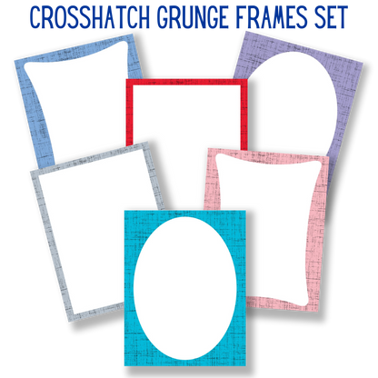 mockup of crosshatch grunge frames set mix and match stationery designs