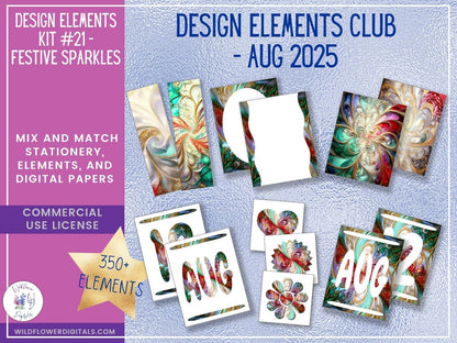 mockup of design elements club digital papers stationery mix and match membership