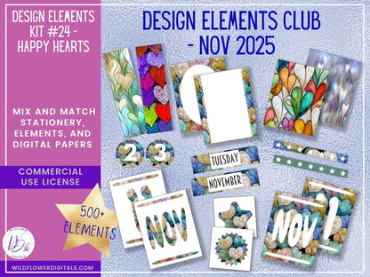 mockup of design elements club digital papers stationery mix and match membership