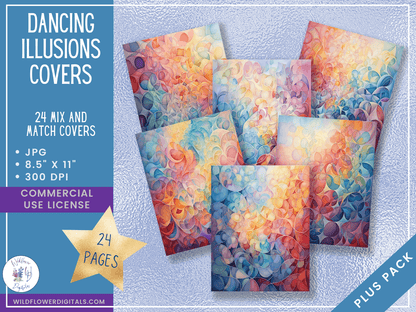 mockup of dancing illusions covers digital papers mix and match