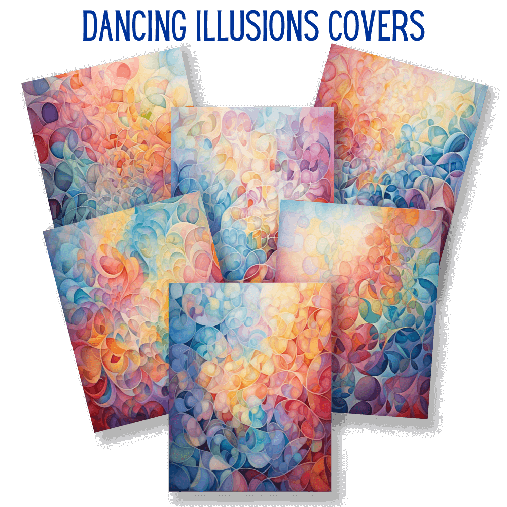 mockup of dancing illusions covers digital papers mix and match