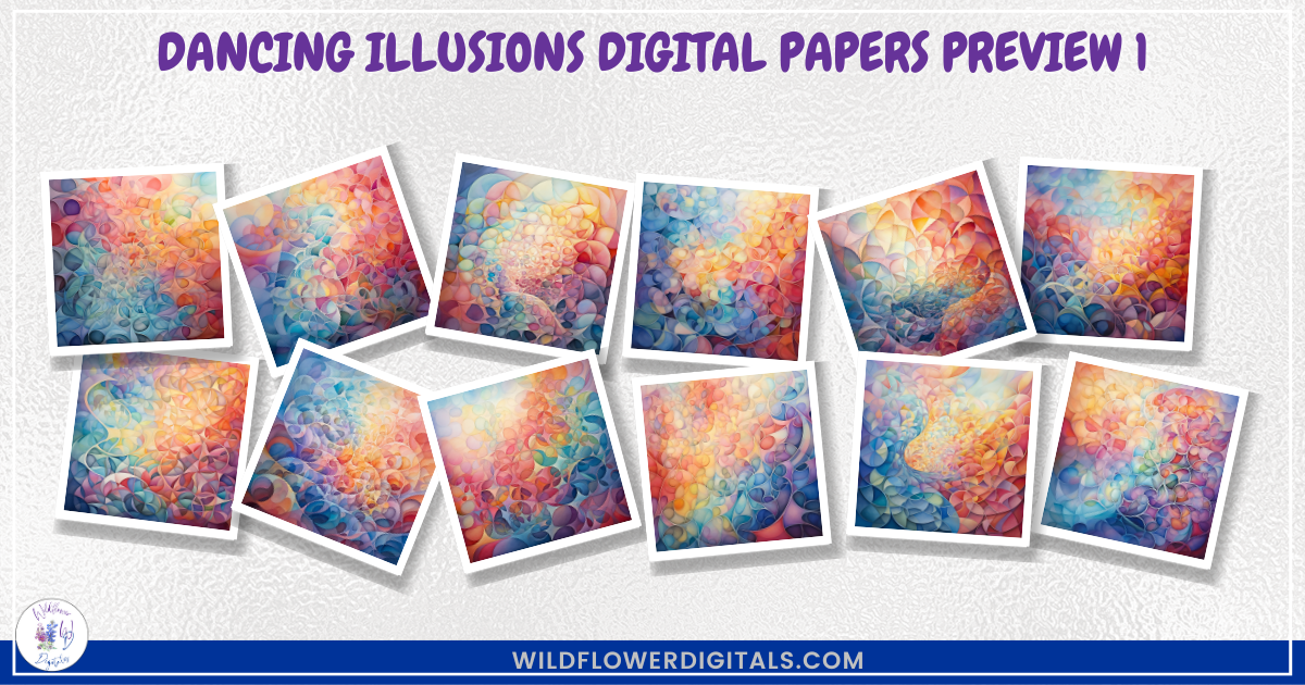 mockup of dancing illusions digital papers mix and match papers