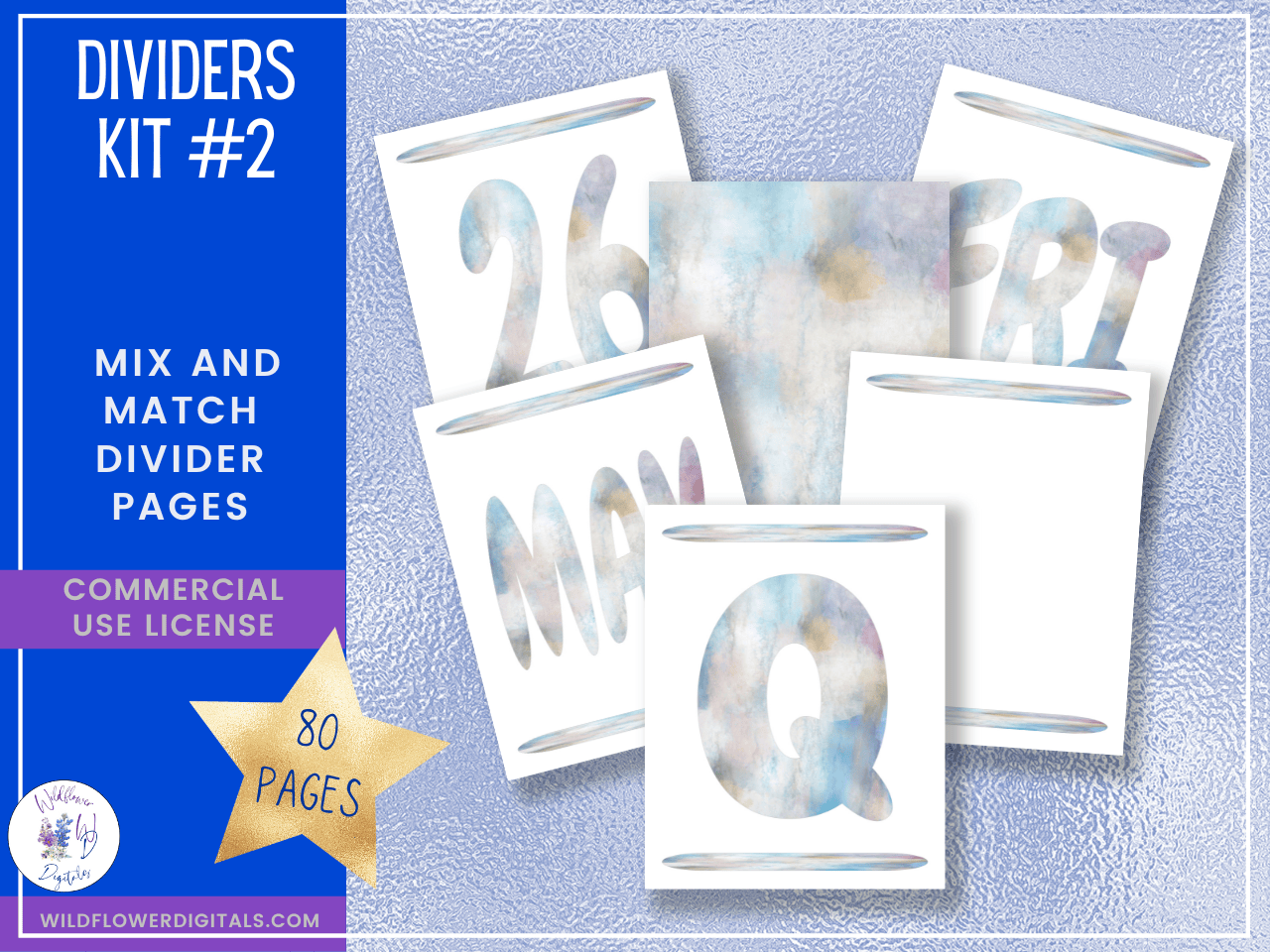 mockup of bundle for divider kits 1-5 mix and match stationery designs