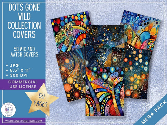 mockup of dots gone wild covers digital papers mix and match